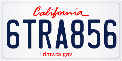 CA license plate 6TRA856