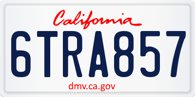 CA license plate 6TRA857