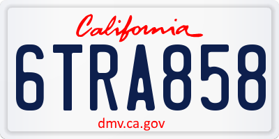 CA license plate 6TRA858
