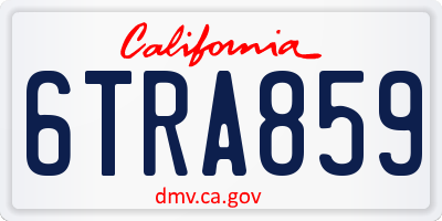 CA license plate 6TRA859