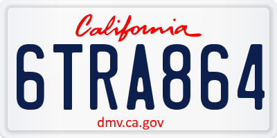 CA license plate 6TRA864