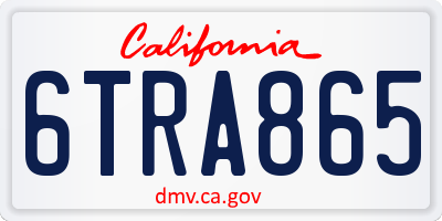 CA license plate 6TRA865