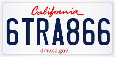 CA license plate 6TRA866
