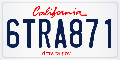 CA license plate 6TRA871