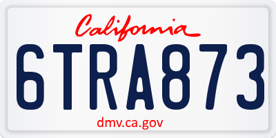 CA license plate 6TRA873