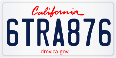 CA license plate 6TRA876