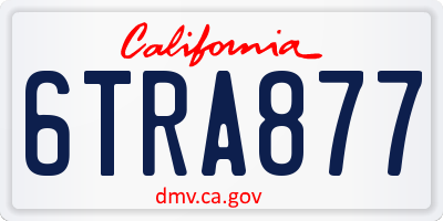 CA license plate 6TRA877