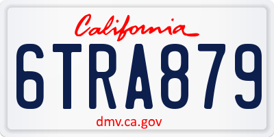 CA license plate 6TRA879
