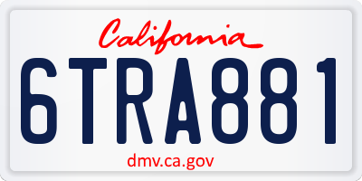 CA license plate 6TRA881