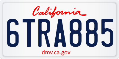 CA license plate 6TRA885