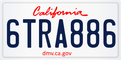 CA license plate 6TRA886