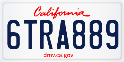CA license plate 6TRA889