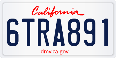 CA license plate 6TRA891
