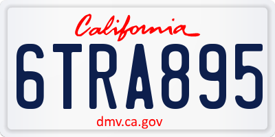 CA license plate 6TRA895