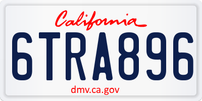 CA license plate 6TRA896