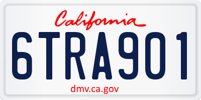 CA license plate 6TRA901