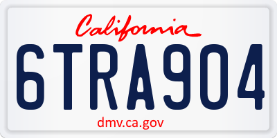 CA license plate 6TRA904