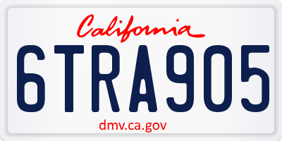 CA license plate 6TRA905