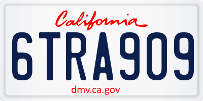 CA license plate 6TRA909