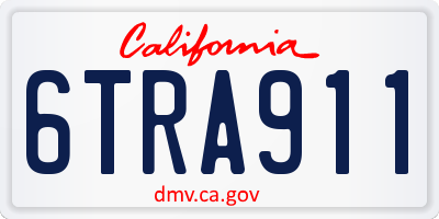 CA license plate 6TRA911