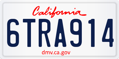 CA license plate 6TRA914