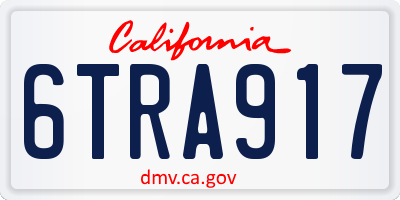CA license plate 6TRA917