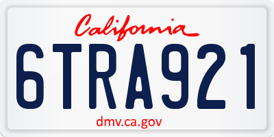 CA license plate 6TRA921