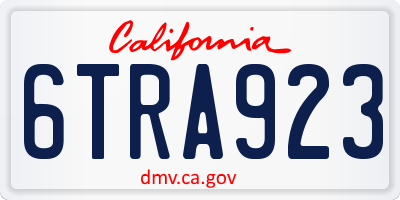 CA license plate 6TRA923
