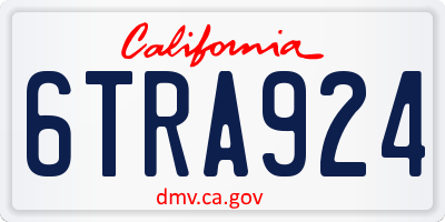 CA license plate 6TRA924
