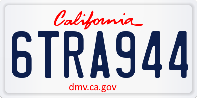 CA license plate 6TRA944