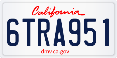 CA license plate 6TRA951