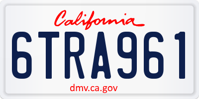 CA license plate 6TRA961