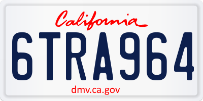 CA license plate 6TRA964