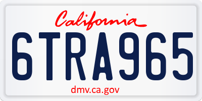 CA license plate 6TRA965