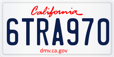 CA license plate 6TRA970