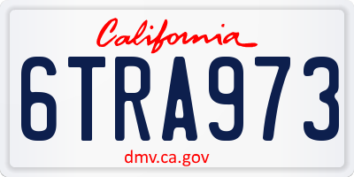 CA license plate 6TRA973