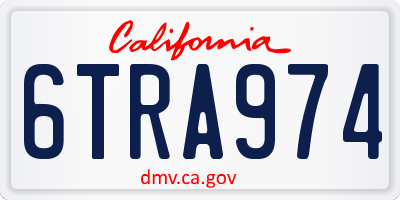 CA license plate 6TRA974