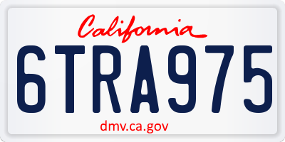 CA license plate 6TRA975
