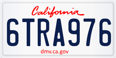CA license plate 6TRA976