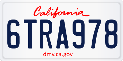 CA license plate 6TRA978