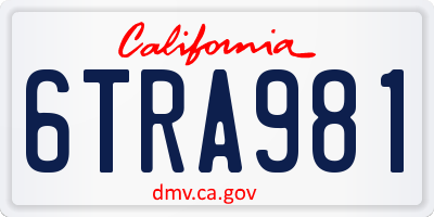CA license plate 6TRA981