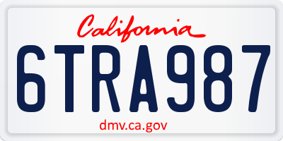 CA license plate 6TRA987