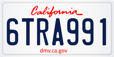 CA license plate 6TRA991
