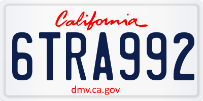 CA license plate 6TRA992