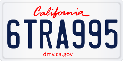 CA license plate 6TRA995