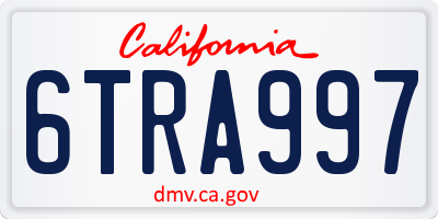 CA license plate 6TRA997
