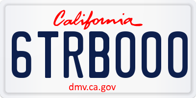 CA license plate 6TRB000