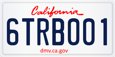 CA license plate 6TRB001