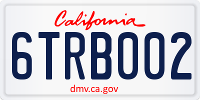 CA license plate 6TRB002