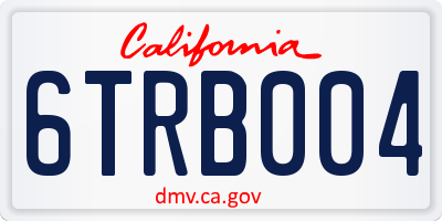 CA license plate 6TRB004